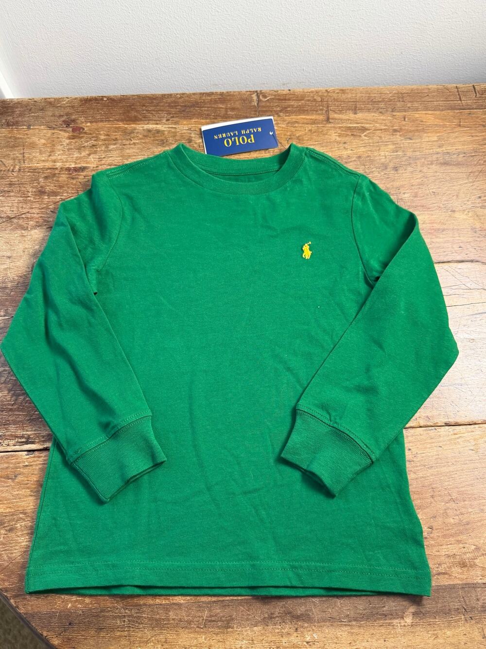 Polo Ralph Lauren Boys Green Long Sleeve Tee NWT size 5